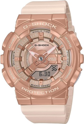 Pre-owned Casio G-shock Gm-s110pg-4ajf Metal Case Pink Gold Analog Digital Watch Women