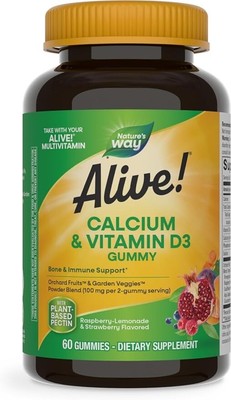60ct Nature's Way Alive! Daily Calcium & Vitamin D3 Gummies