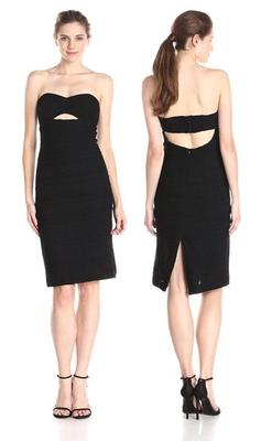 NWT Nanette Lepore Bombshell Cut Out Black Strapless Dress 4