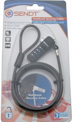 Sendt Notebook Lock Security Cable With 4-Dial Combination Black BRAND NEW