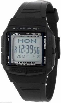 Casio DB-36 50m Black Multi Lingual Data Bank Digital Quartz Watch Works