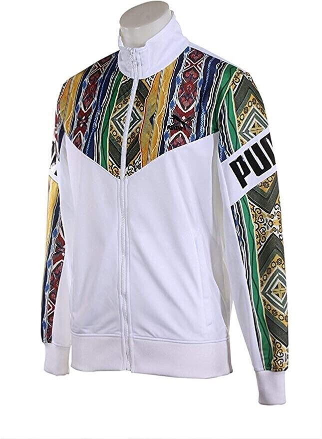 Puma x Coogi Full Zip Track Jacket White Multicolor Vintage Size Small New
