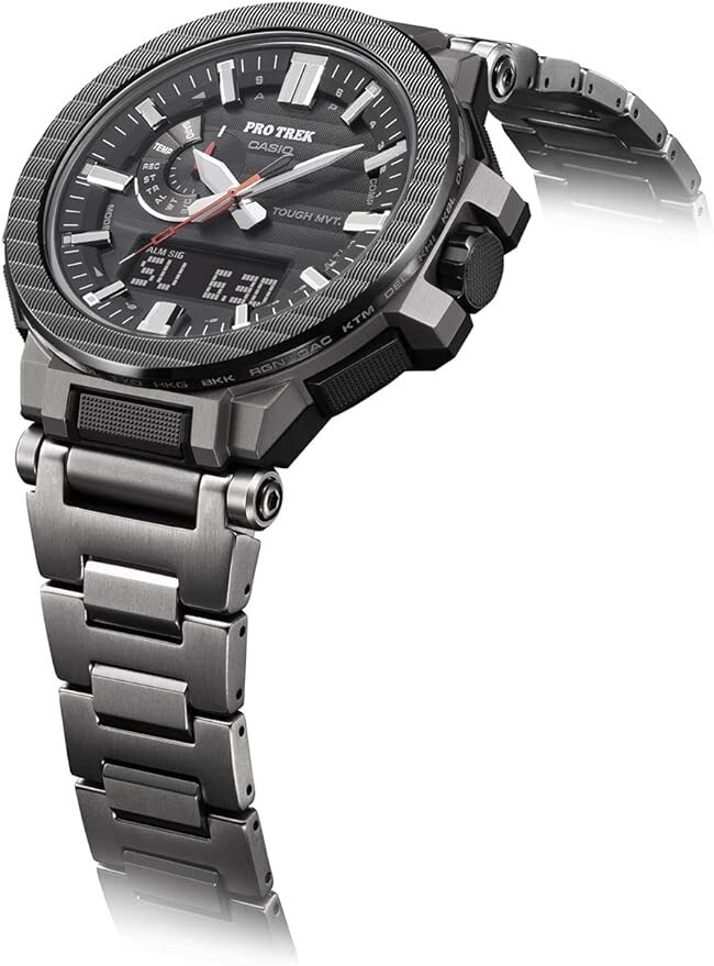 Pre-owned Casio Pro Trek Prx-8001yt-7jf Manaslu Radio Solar Black Men Watch In Box