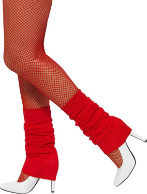 Women's Retro 80s Workout Dance Party Red Legwarmers Costume Accessory