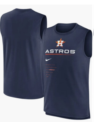 Nike Mens SZ S Houston Astros Exceed Performance Dri Fit Tank Top NWT