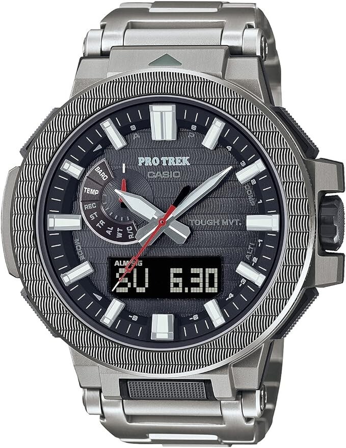 Pre-owned Casio Pro Trek Prx-8001yt-7jf Manaslu Radio Solar Black Men Watch In Box