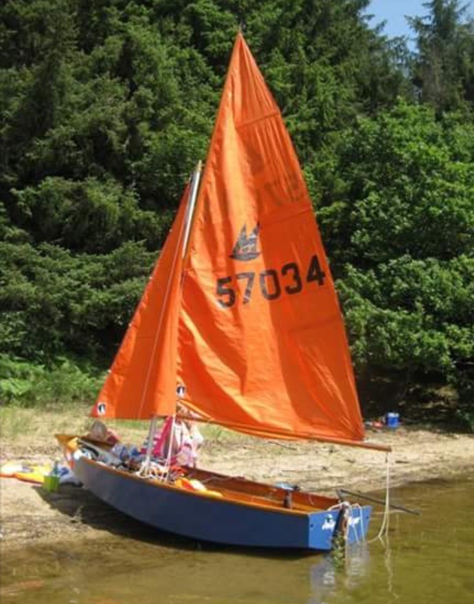 Mirror Dinghy with launch trolley and road trailer, full rig inc. sails