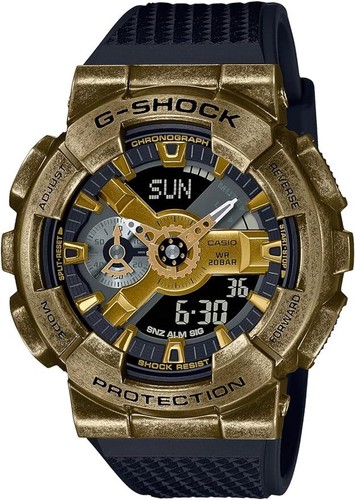 Pre-owned Casio G-shock Gm-110vg-1a9jr Steampunk Metal Case Digital Analog Watch Men