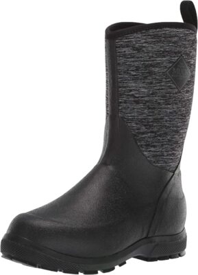 NWOB Muck Boots Unisex Kid's Element 10'' Rain Snow Black Heathered Gray Size 8 T