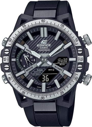 Pre-owned Casio Edifice Ecb-2000ytp-1ajf Sospensione Chrono Solar Bk Bluetooth Men Watch