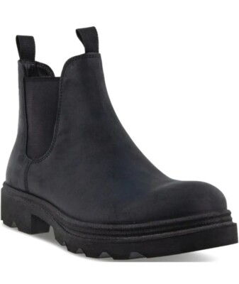 Ecco Men s Track 25 Chelsea Black Boot Leather New Size EU 47, US 12.5