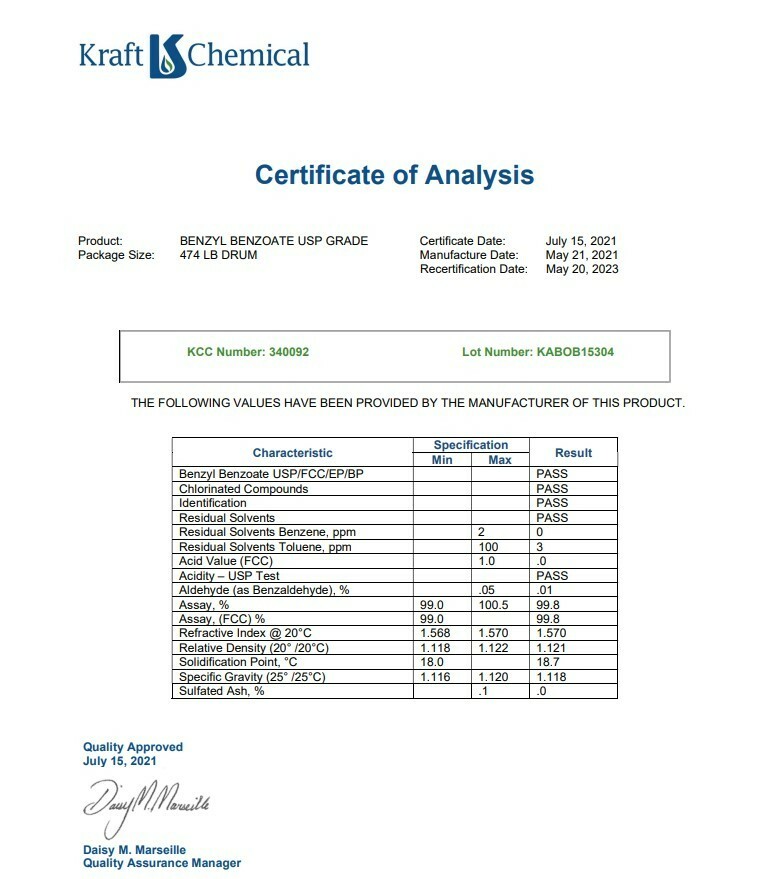 MCT Oil USP/NF (EP/BP) FCC KOSHER 50ml Vial+ Benzyl Benzoate USP/NF 50ml Vial