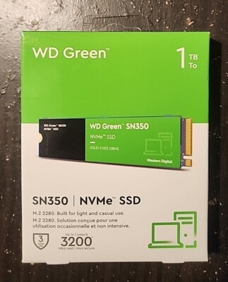 Western Digital WD Green SN350 1TB M.2 2280 NVMe SSD WDS100T3G0C *New, Sealed