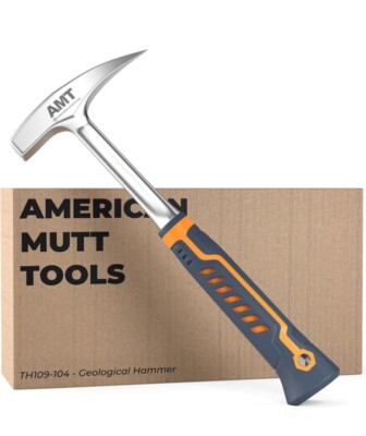 American Mutt Tools Rock Hammer   Heavy Duty 22oz Rock Pick Hammer   Geology Ham