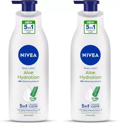 NIVEA Body Lotion - Aloe & Hydration (400ml x 2 ) Free Shipping World Wide