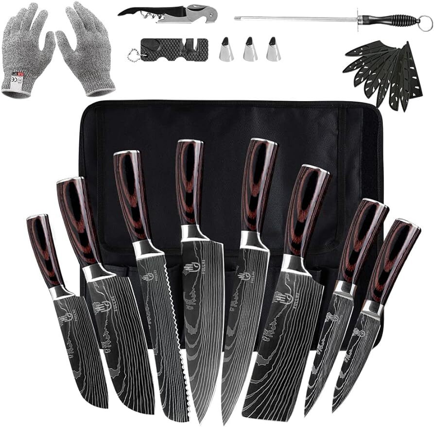14pcs Japanese Knife Set, Premium German Stainless Steel Kitchen Knife Set