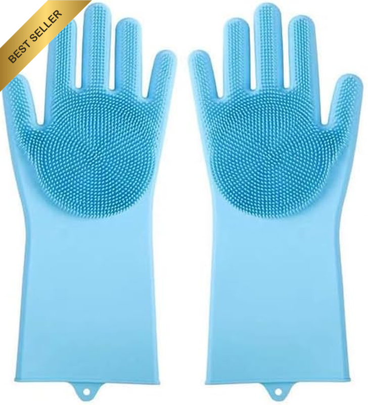 Silicone Gloves Reusable Wash Scrubber Heat Resistant Cleaning Tool Great for Ho
