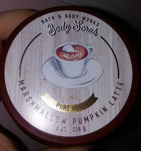 NEW BATH & BODY WORKS MARSHMALLOW PUMPKIN LATTE BODY SCRUB PURE HONEY 8 OZ