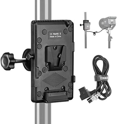 Colbor Piastra Adattatore per Batteria V Mount Con un morsettoper Videocamera