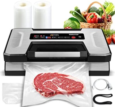 Vakumar 90Kpa Food Vacuum Sealer with Built-in Cutter Bag Reservoir Double Seale