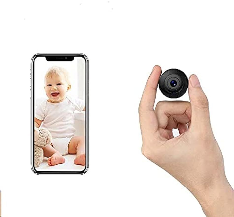 Detachable smartphone camera lens with baby's image on screen.