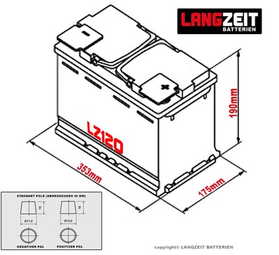 Solarbatterie 12V 120Ah Marine Solar Antrieb Beleuchtung Windkraft Batterie