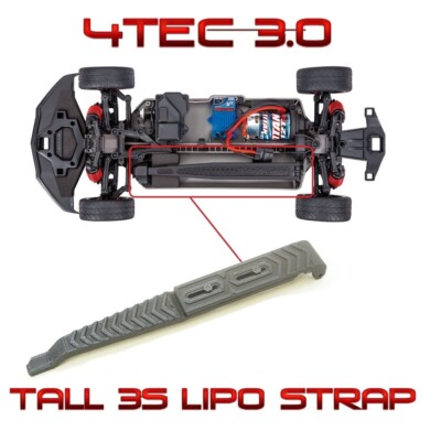 Tall Battery Strap Upgrade for Thick 3s LiPo Battereis Traxxas 4-Tec 3.0 (4TEC)
