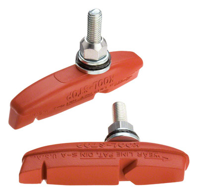 KOOL STOP EAGLE CLAW II 2  CANTILEVER BRAKE PADS THREADED POST SALMON COMPOUND