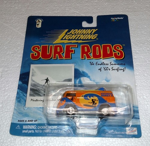 JOHNNY LIGHTNING SURF RODS ORANGE AND BLUE VAN HUNTINGTON