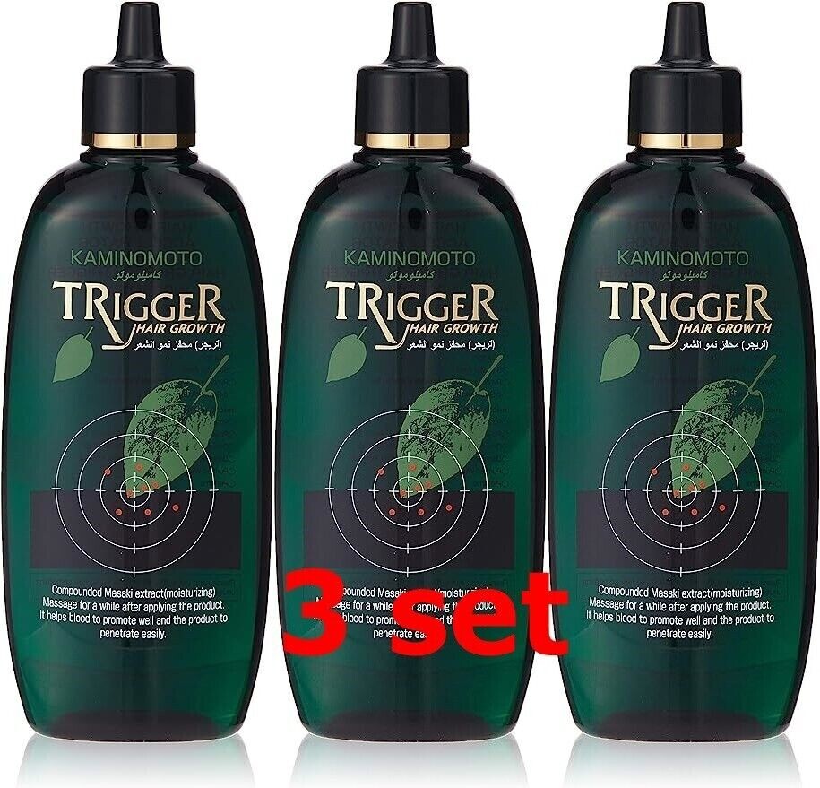 Kaminomoto Japan Medicated Hair Growth TRIGGER 180ml Scalp Tonic set of 3 NEW Kaminomoto Japan Medicated Hair Growth TRIGGER 180ml Scalp Tonic set of 3 NEW