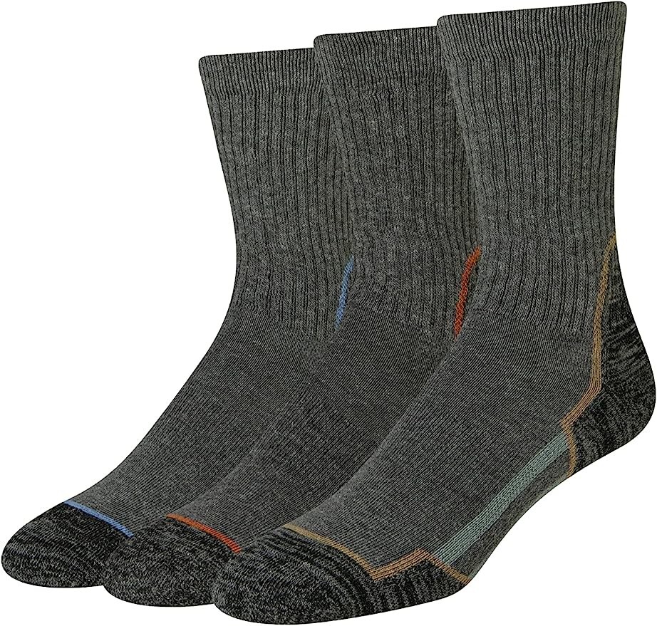 Amazon Essentials Men's Cushioned Hiking Crew Socks, 3 Pairs
