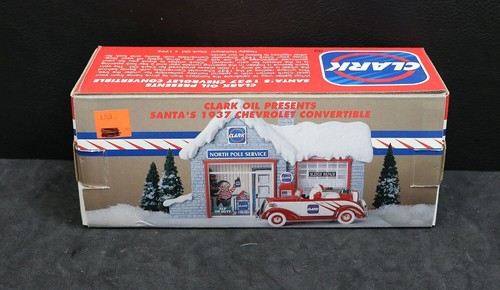 Vintage Clark Oil Santa’s 1937 Chevrolet  Convertible  Automobile Bank NIB #811