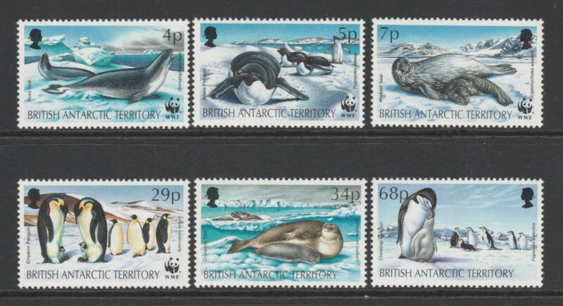 British Antarctic Territory 1992 Seals & Penguins set SG 208-213 Mnh.