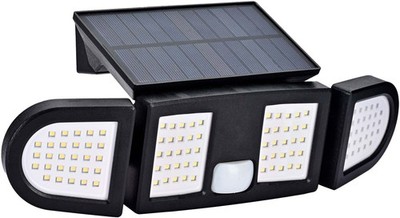 B-Ware LED Strahler Solar Bewegungsmelder Fernbedienung 2400mAh Akku IP54 
