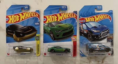 Hot Wheels Lot of 3 - Coupe Clip, 2018 Camaro SS, Ford Transit Connect Diecast