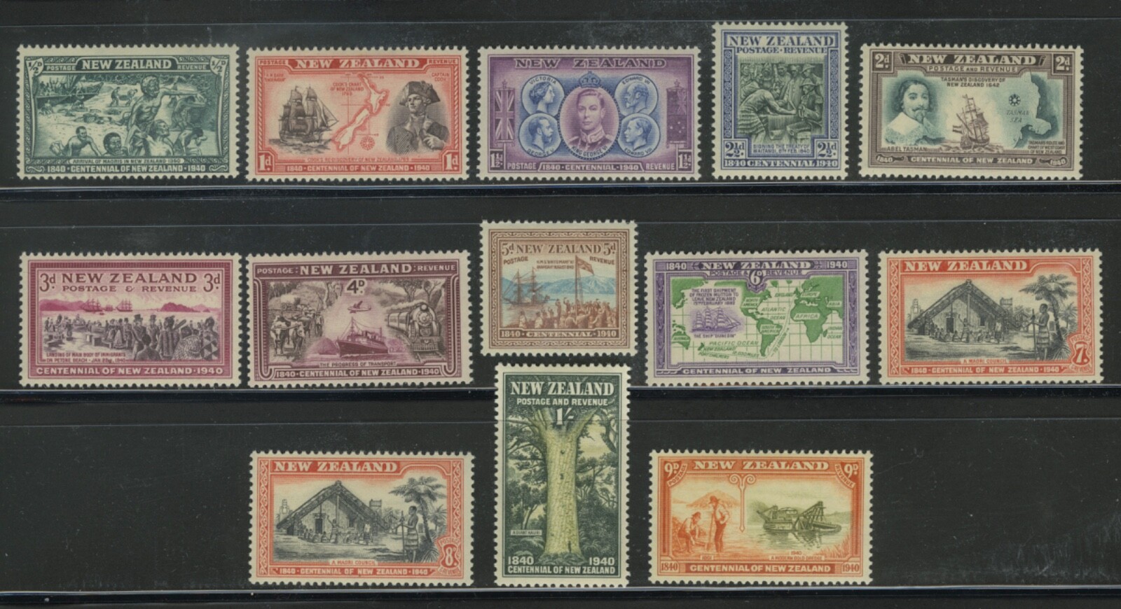 New Zealand, Scott #229-241 set of 13 complete MLH **1