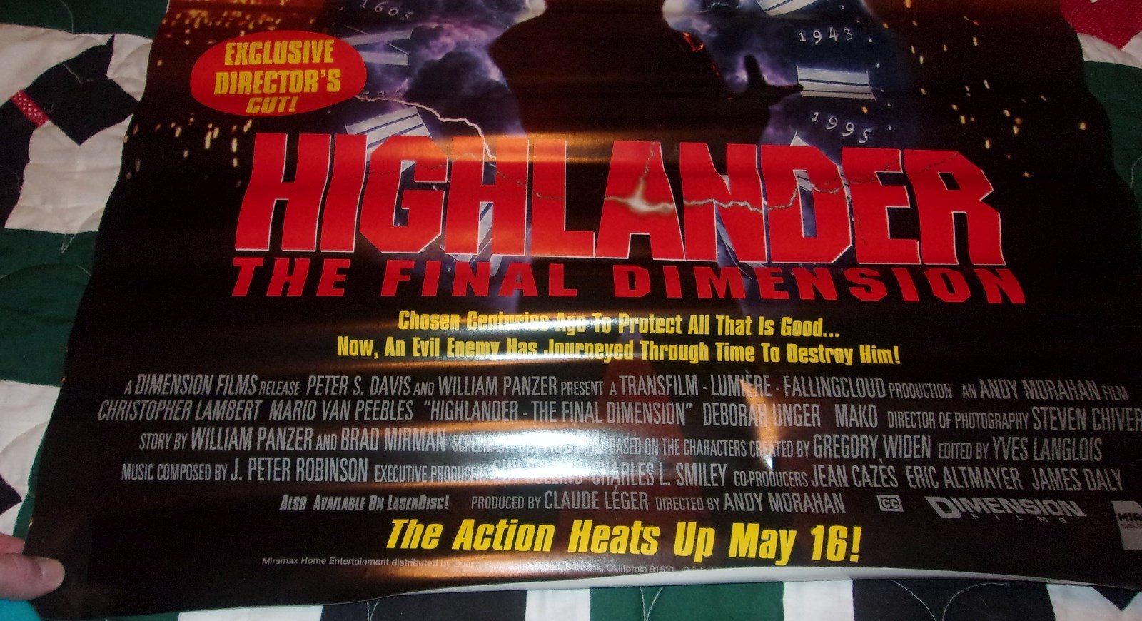 Highlander Final Dimension  original movie rental poster Horror Halloween