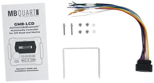 MB Quart GMR-LCD Gauge Hole Mount Marine/Boat Receiver Bluetooth AM/FM Radio