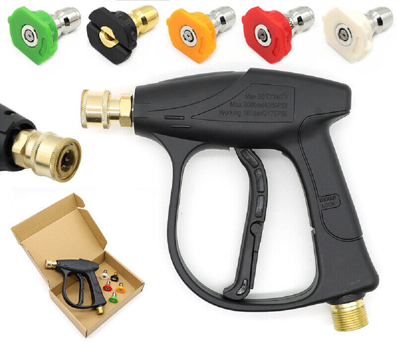 High Pressure Power Washer Short Gun Kit - Heavy Duty Brass And Stainless Steel