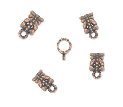 20 Antique Copper Plated Charm Holders European Style Bail