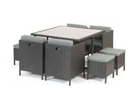 New Cube Rattan Garden/Conservatory Furniture, 9 Piece Set, *Fully Assembled Free* Del Available