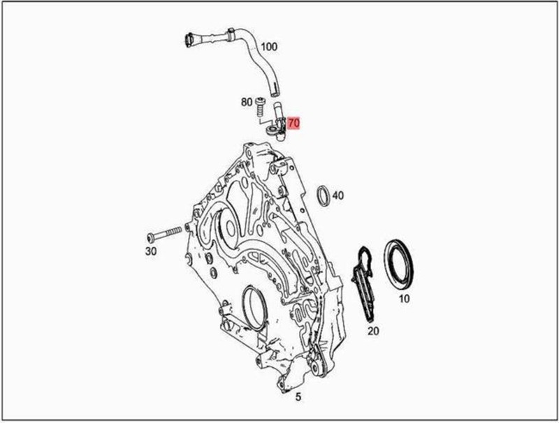 壺 Genuine Mercedes-Benz Crankcase Breather Vent Line Fitting