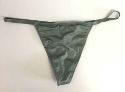 Victorias Secret Sexy Tea Green Weave Back V-String Thong Panties Size M Solid