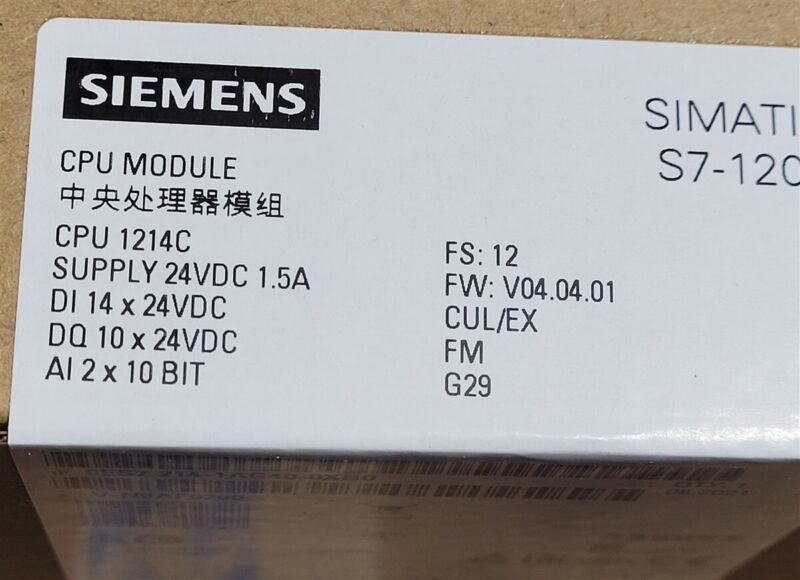 SIEMENS 6ES7 214-1AG40-0XB0 Simatic S7-1200 CPU Module 08-2021 NEW