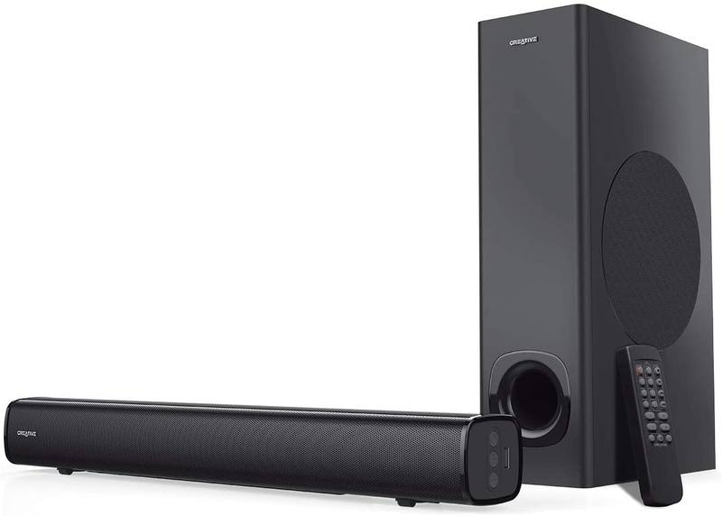 Creative Stage 2.1 Channel Under-Monitor Soundbar with Subwoofer for TV, Compute