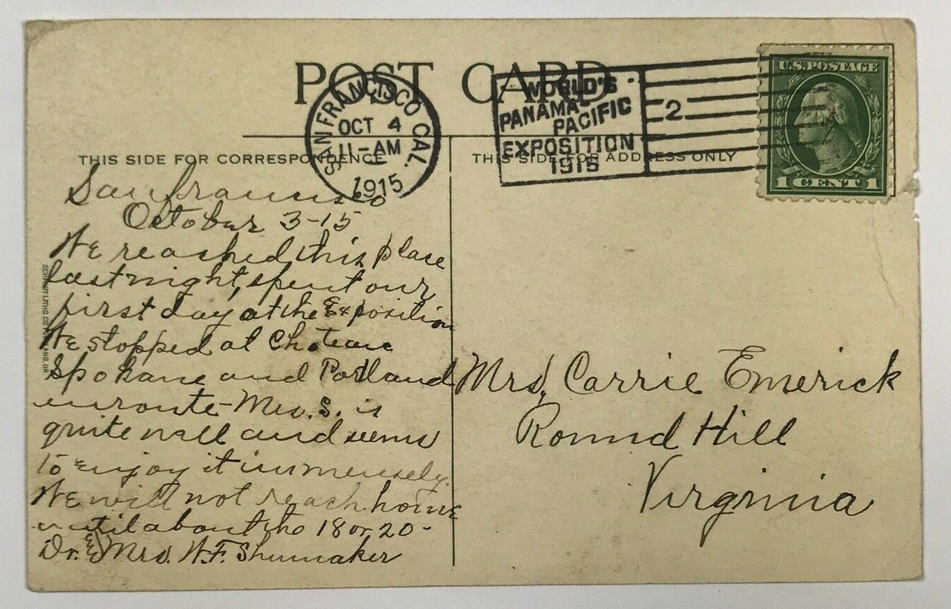 1900's 1910's Crystal Dining Room Inside Hotel Benson Portland Oregon Postcard