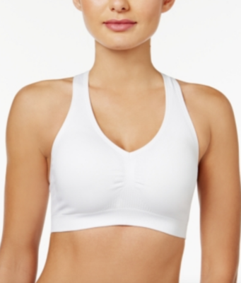 Ideology Womens White Low Impact Racerback Sports Bra 45510 Size Medium