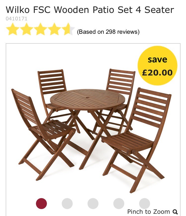 Garden furniture set, table and 4 chairs | in Middlesbrough, North