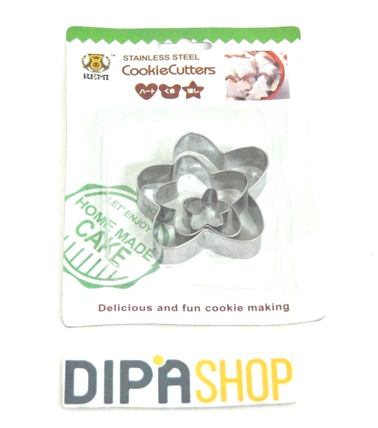 Set 3 Formine Stampi Biscotti Dolci Stampini Stelle Acciaio moc