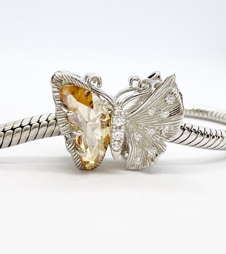 Beautiful Butterfly Charm Bead Insect Wings Genuine 925 Sterling Silver 💖